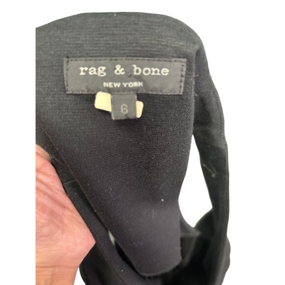 Rag & Bone Black Sleeveless Ruched Stretch Dress Size 6 - Picture 5 of 6